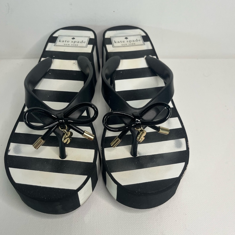 Kate Spade Black and White Women's Wedge Sandals Size 6